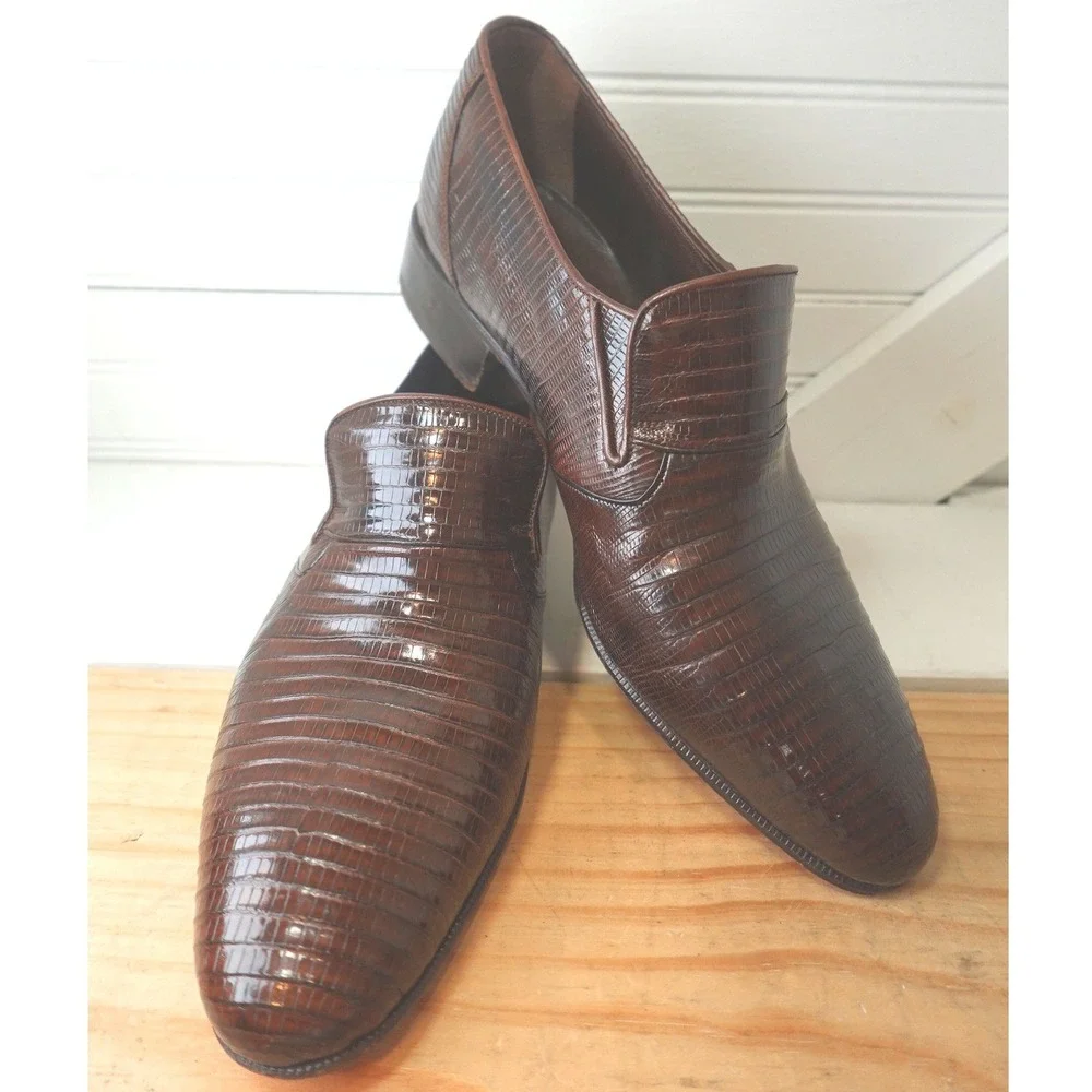Vintage Steve Gordon's Leather Oxford Loafer Shoes Men's 7 1/2 Women's 9 Lizard